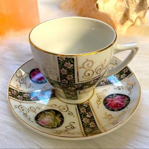 Floral Tea Cup and Saucer